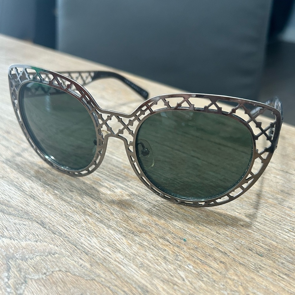 Tory Burch Metallic TY6039 Cut-Out Cat Eye Sunglasses w/ Case & Dust Pouch